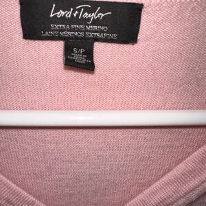 Lord & Taylor Soft Pink Knit Top 100% Merino wool
